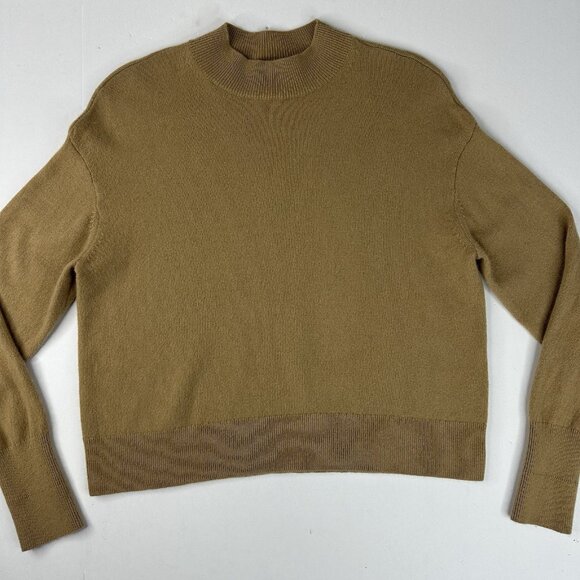 Everlane‎ Women's Camel The Cashmere Crop Mockneck Sweater S/C38.25 - Picture 6 of 12